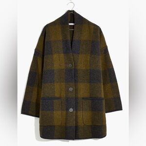 Madewell Buffalo Check sweater coat NWT